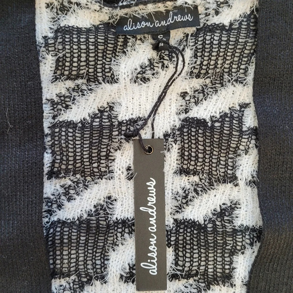 Alison Andrews Houndstooth Open Front Cardigan Sweater Size Women's Small NEW - Picture 9 of 11